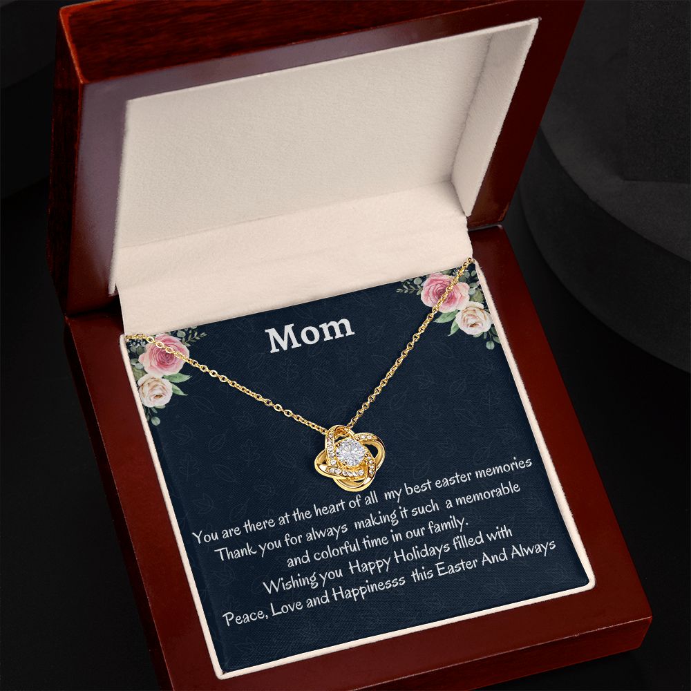 To My  Mom Love Knot Necklace, Easter Holiday Gift For Mom, Birthday Gift For Amazing Mom, Appreciation Gift, Thanksgiving Gift.