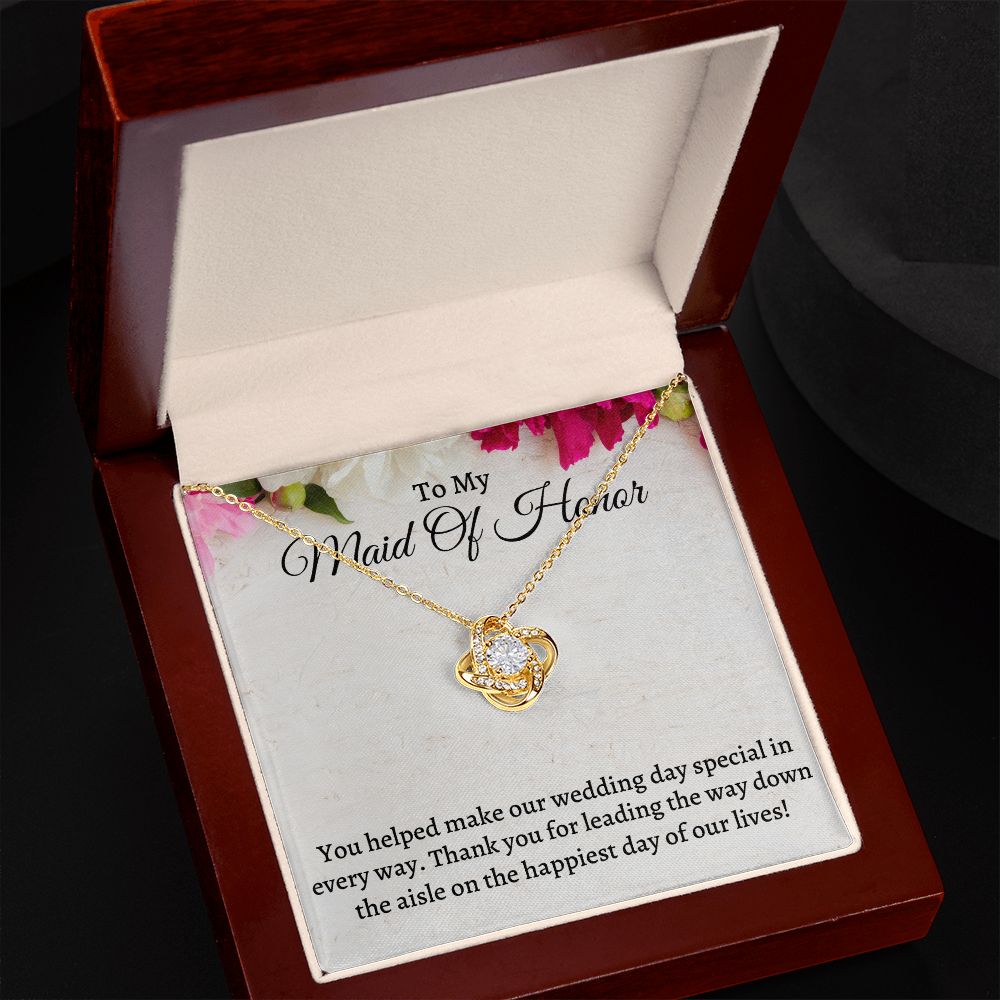 To My Maid Of Honor Love Knot Necklace, Wedding Anniversary Gift, Meaningful Gift, Birthday Gift For Her, Appreciation Gift.