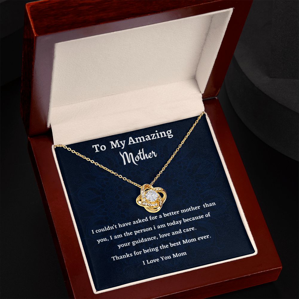 To My Amazing Mother Love Knot Necklace, Birthday Gift For An Amazing Mother, Mothers Day Gift, Meaningful Gift, Gift From Daughter.