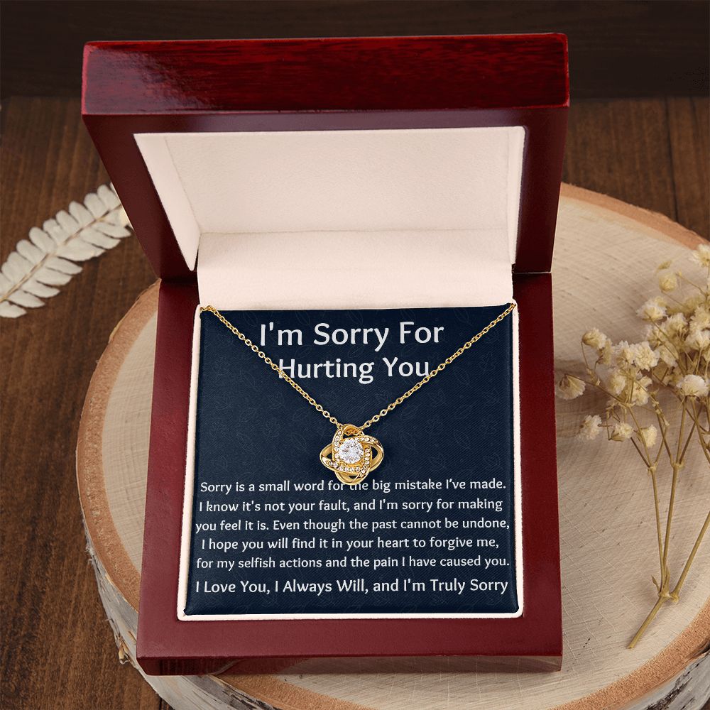 I'm Sorry Love Knot Necklace, Apology  Jewelry For Amazing Wife, Wedding Anniversary Gift For Her, I Am Sorry Love
