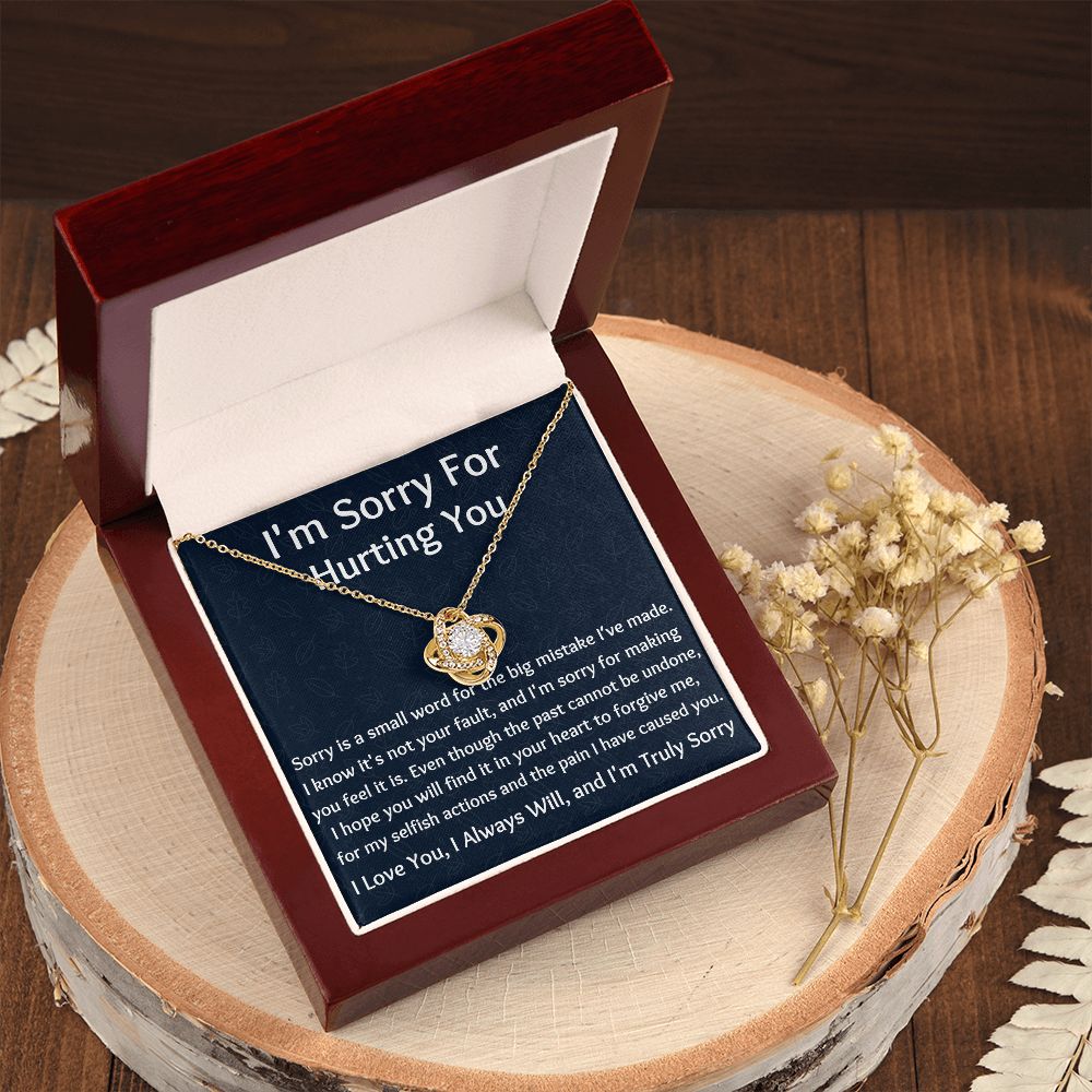 I'm Sorry Love Knot Necklace, Apology  Jewelry For Amazing Wife, Wedding Anniversary Gift For Her, I Am Sorry Love