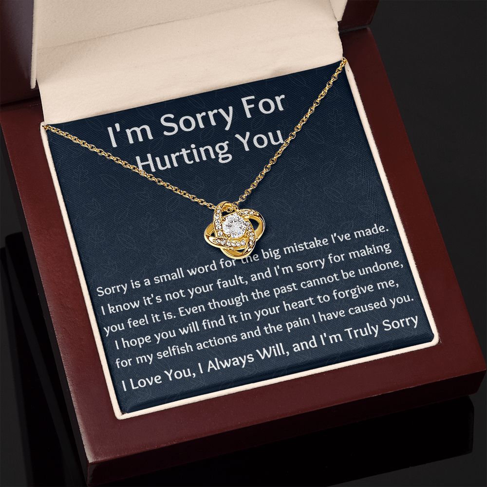 I'm Sorry Love Knot Necklace, Apology  Jewelry For Amazing Wife, Wedding Anniversary Gift For Her, I Am Sorry Love