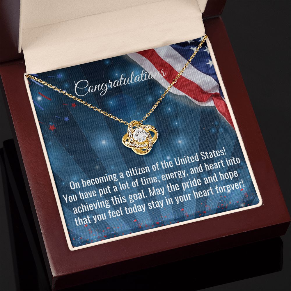 Citizenship Gift Love Knot Necklace