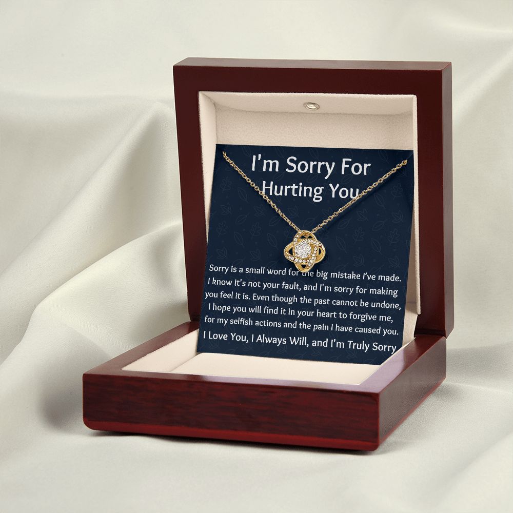 I'm Sorry Love Knot Necklace, Apology  Jewelry For Amazing Wife, Wedding Anniversary Gift For Her, I Am Sorry Love