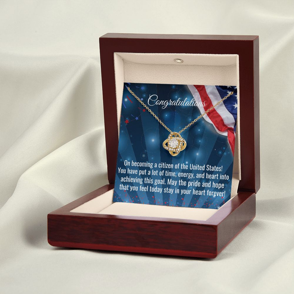 Citizenship Gift Love Knot Necklace