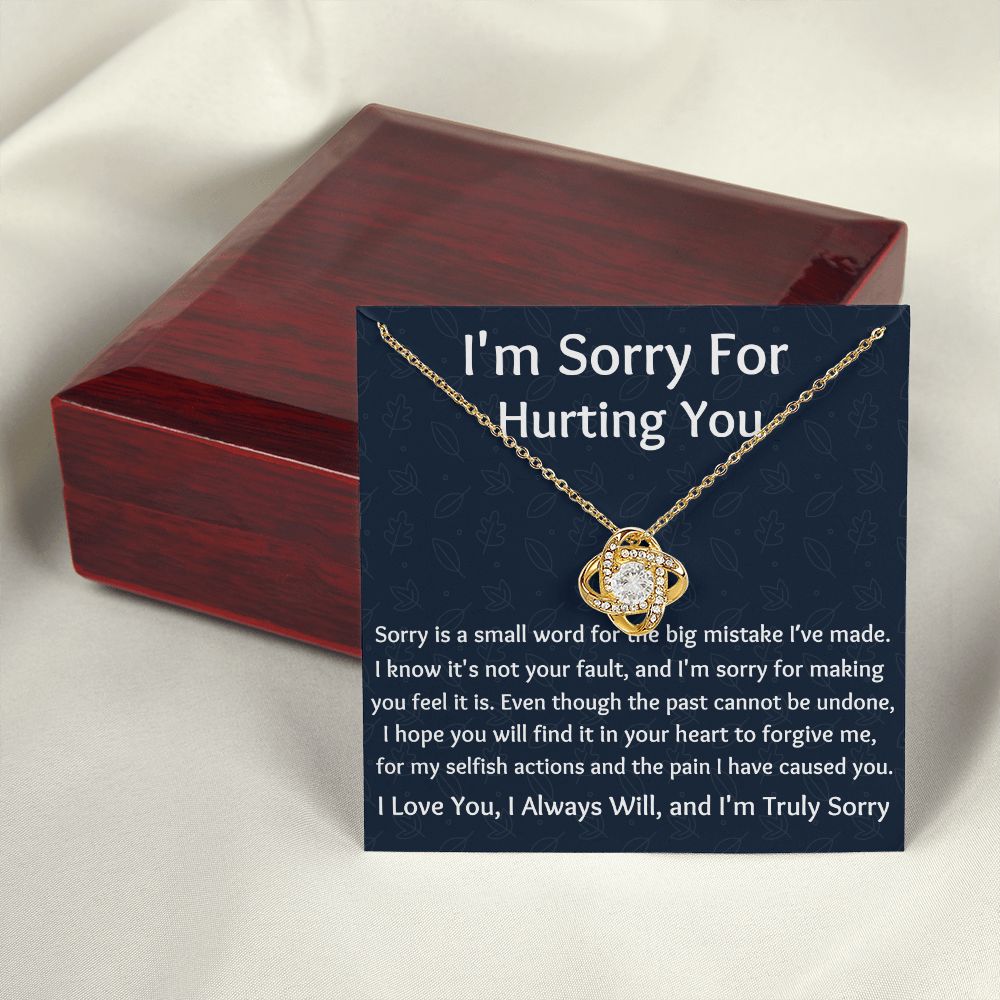 I'm Sorry Love Knot Necklace, Apology  Jewelry For Amazing Wife, Wedding Anniversary Gift For Her, I Am Sorry Love