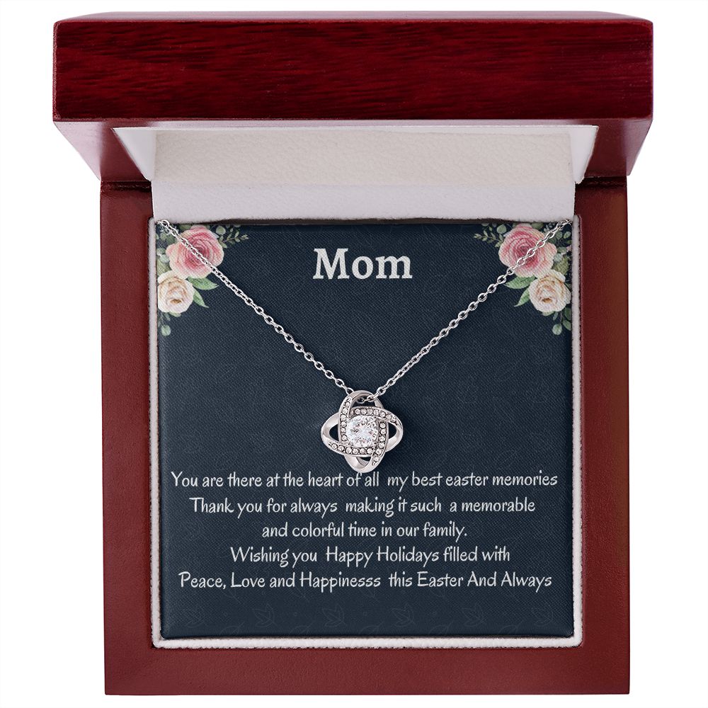 To My  Mom Love Knot Necklace, Easter Holiday Gift For Mom, Birthday Gift For Amazing Mom, Appreciation Gift, Thanksgiving Gift.