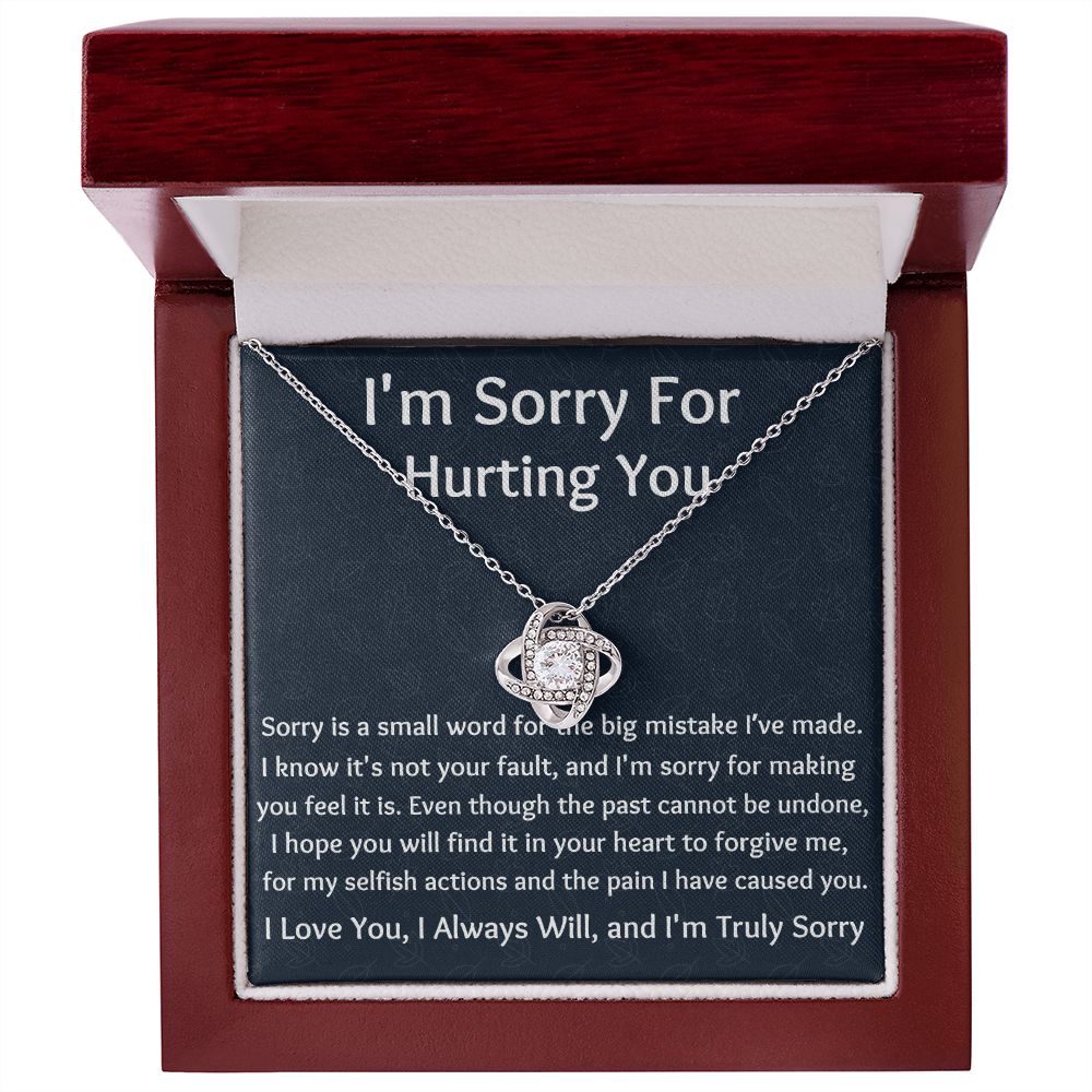 I'm Sorry Love Knot Necklace, Apology  Jewelry For Amazing Wife, Wedding Anniversary Gift For Her, I Am Sorry Love