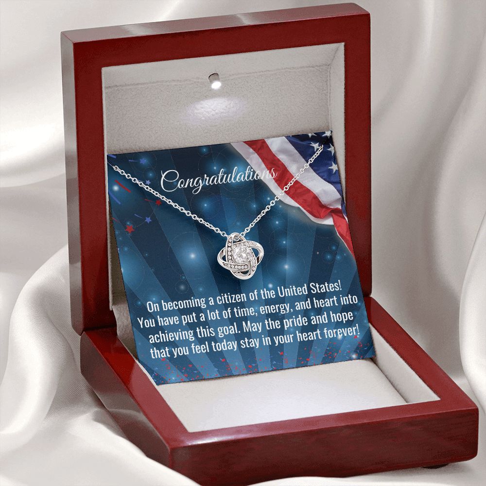 Citizenship Gift Love Knot Necklace