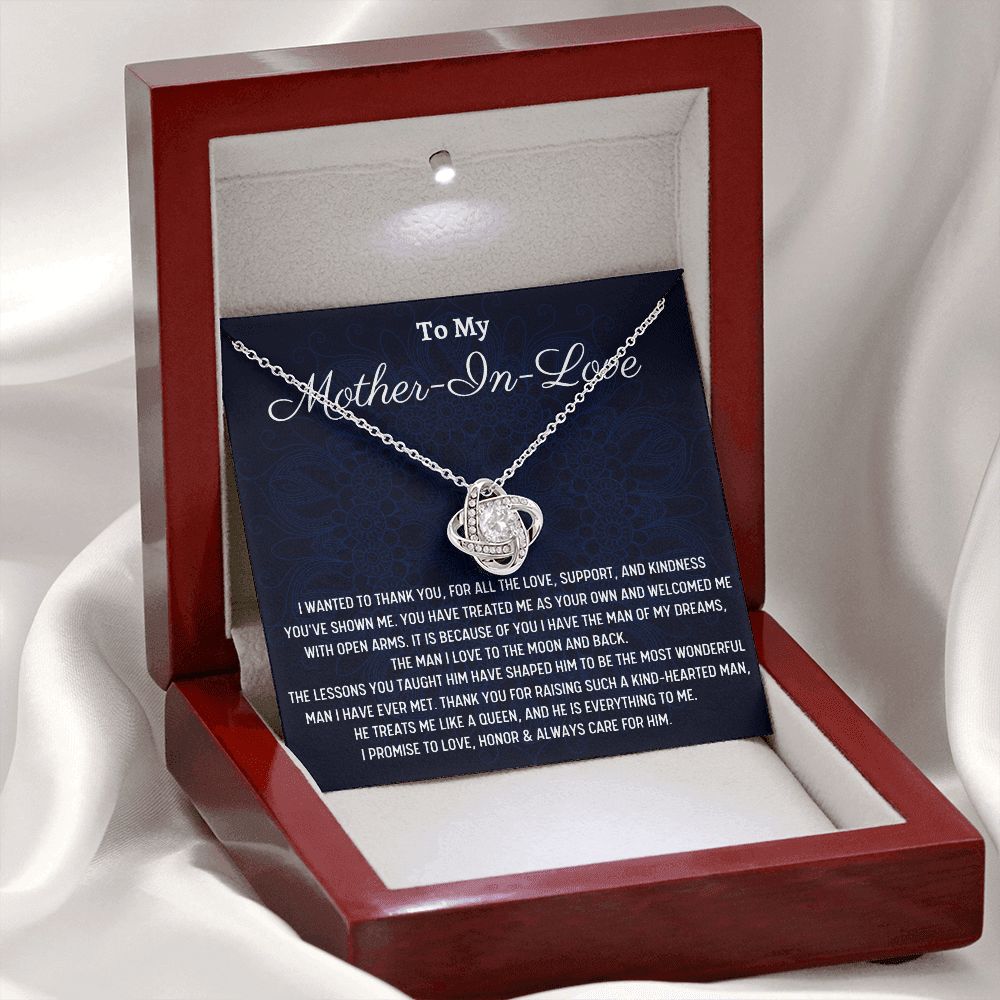 To My Fiance's Mom, Birthday Gift For My Mother-In-Love, Love Knot Necklace, Wedding Day Gift For Her