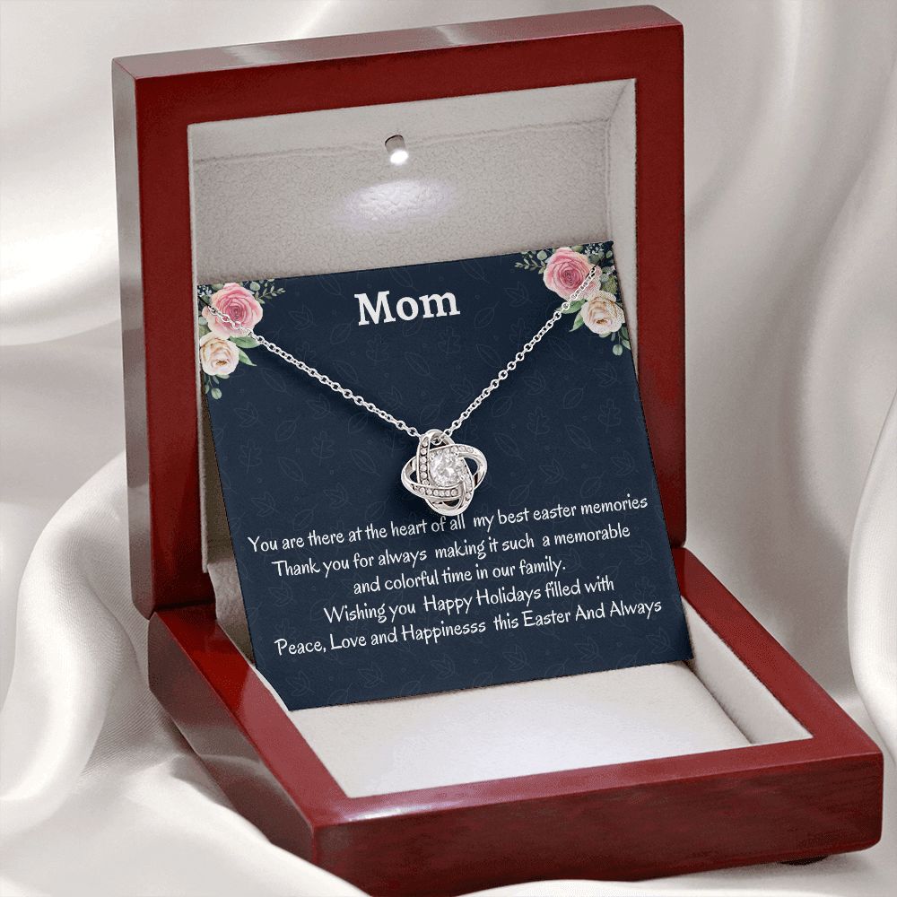 To My  Mom Love Knot Necklace, Easter Holiday Gift For Mom, Birthday Gift For Amazing Mom, Appreciation Gift, Thanksgiving Gift.