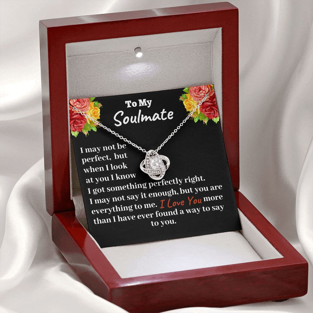 To My Soulmate  Love Knot Necklace , Meaningful Romantic Gift For Her, Valentine Gift For Beautiful Wife, Girlfriend, Christmas Jewelry Gift
