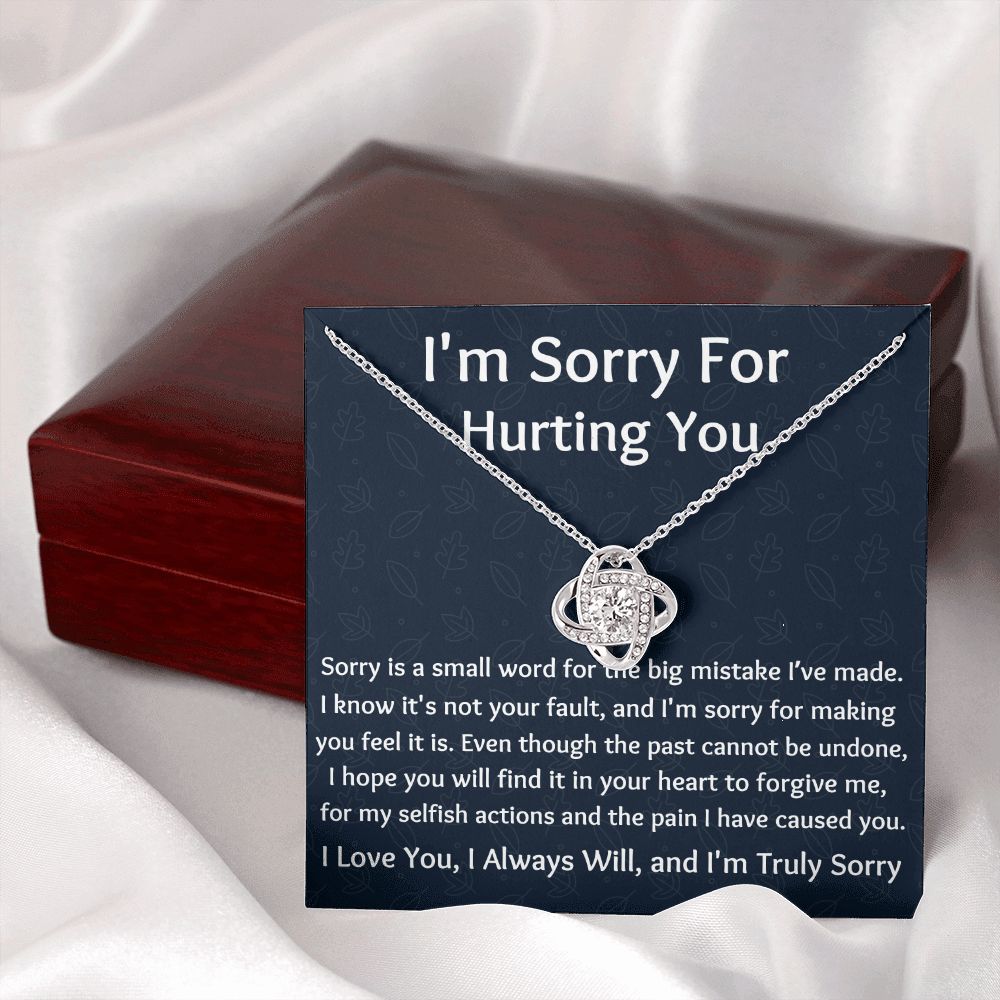 I'm Sorry Love Knot Necklace, Apology  Jewelry For Amazing Wife, Wedding Anniversary Gift For Her, I Am Sorry Love