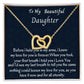 To My Beautiful Daughter Interlocking Hearts Necklace, Birthday Gift For Her, Graduation Gift For My Beautiful Daughter, Custom Name Necklace, Mom To Daughter Gift.