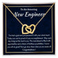 To An Amazing New Engineer Interlocking Hearts Necklace, Future Engineer Graduation Gift, Graduation Gift For New Engineer, Congratulations Jewelry.