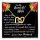 T o My Beautiful Wife Interlocking Hearts Necklace, Birthday Gift For Romantic Wife, Christmas Gift For Her