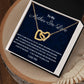 To My Mother-In- Love Interlocking Hearts Necklace, Birthday Gift For Mother -In- Love, Husband's Mom Gift, Wedding Anniversary Gift, Women Gift, Meaningful Gift,  Retirement Gift From Daughter In Law.