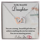 To My Beautiful Daughter Interlocking Hearts Necklace, Birthday Gift For Daughter, Graduation Jewelry Gift, Mom To Daughter, Dad To Daughter Gift.