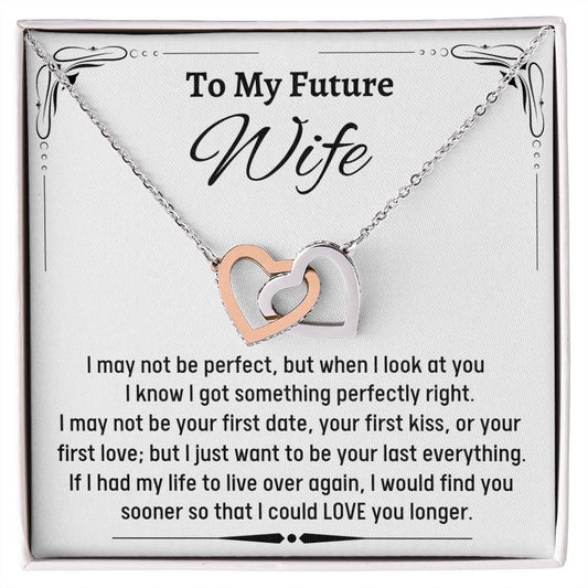 To My Future Wife Two Hearts Necklace Gift, Wedding Gift for Her, Christmas Gift for Her from Fiancé