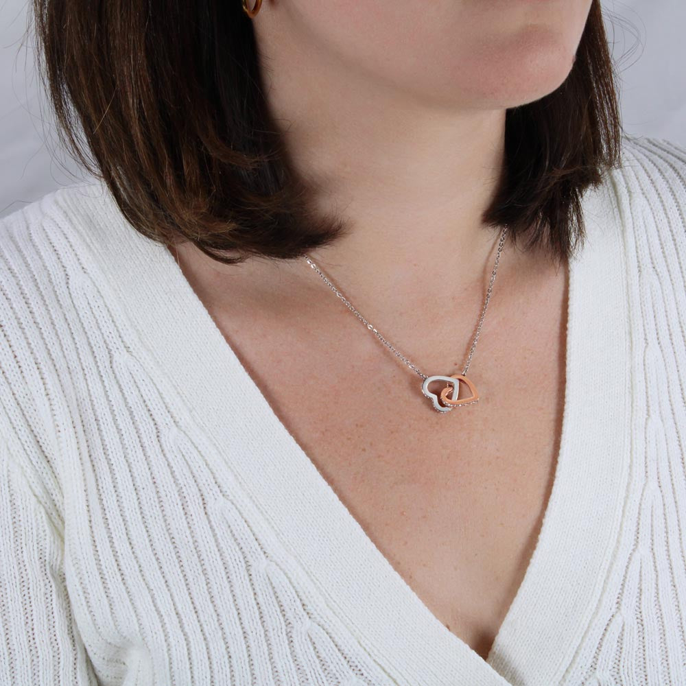 To My Daughter, Interlocking Hearts Necklace, Birthday Gift For Her, Christmas Gift, From Loving Mom.