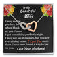 T o My Beautiful Wife Interlocking Hearts Necklace, Birthday Gift For Romantic Wife, Christmas Gift For Her