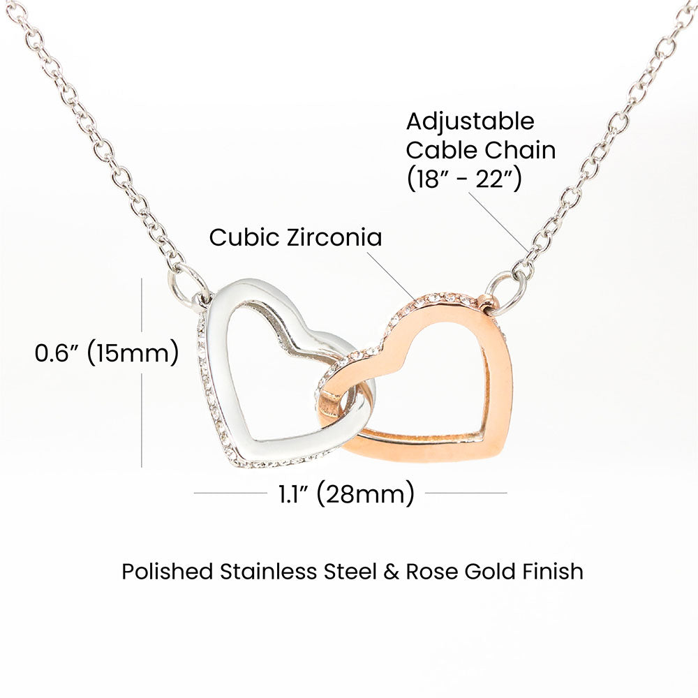 Ready To My Beautiful Daughter, Interlocking Hearts Necklace, Christmas Gift, Meaningful Gift, Birthday Gift, From Loving Mom.