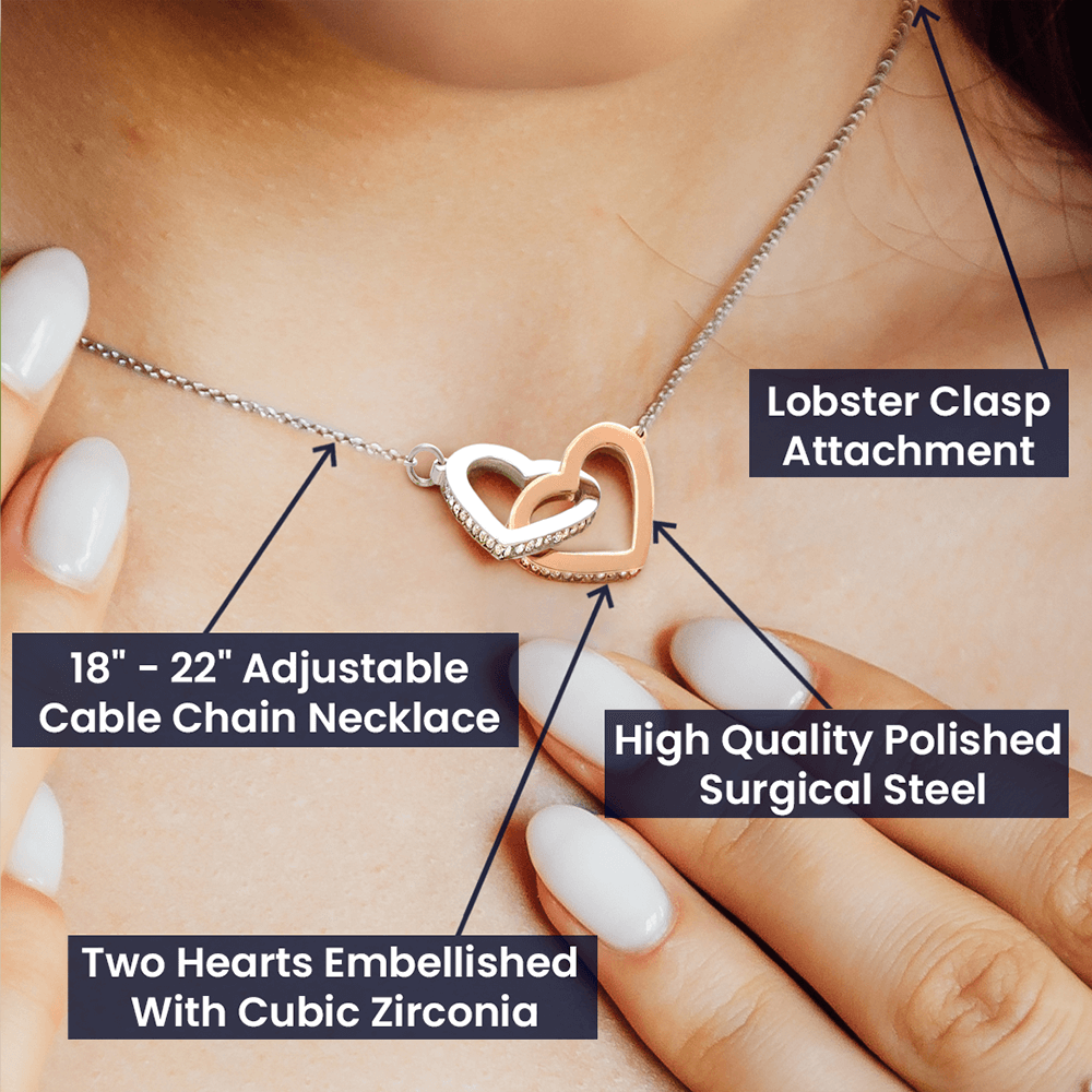 To An Amazing New Sales Manager, Interlocking Hearts Necklace, New Sales Manager Gift, Congratulations Gift, Meaningful Jewelry, Gift For Her.