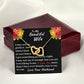 T o My Beautiful Wife Interlocking Hearts Necklace, Birthday Gift For Romantic Wife, Christmas Gift For Her
