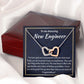 To An Amazing New Engineer Interlocking Hearts Necklace, Future Engineer Graduation Gift, Graduation Gift For New Engineer, Congratulations Jewelry.