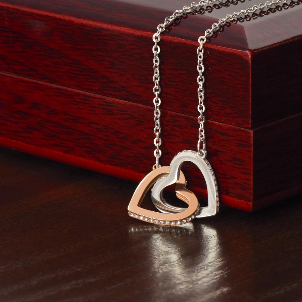 To My Beautiful Mom Interlocking Hearts Necklace, Birthday Gift For Beautiful Mom, Daughter To Mother Gift, Appreciation Gift For Mom..