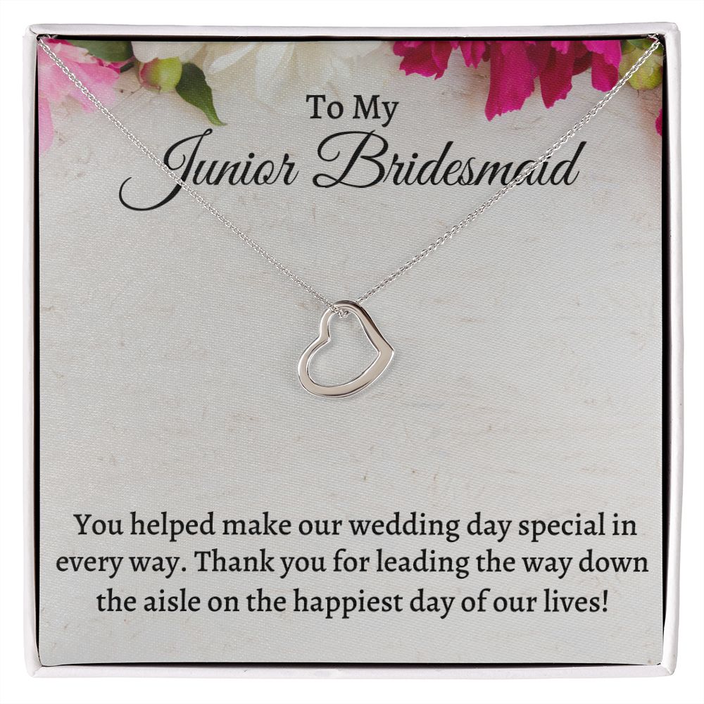 To My Maid Of Honor Delicate Heart Necklace, Wedding Anniversary Gift, Meaningful Gift, Birthday Gift For Her, Appreciation Gift.