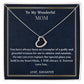 To My Wonderful Mom Delicate Heart Necklace, Mom's Birthday Gift,  Mothers Day Gift For A Wonderful Mom, Son To Mother Gift, Daughter To Mother Gift, Appreciation Gift For  a Wonderful Mom.