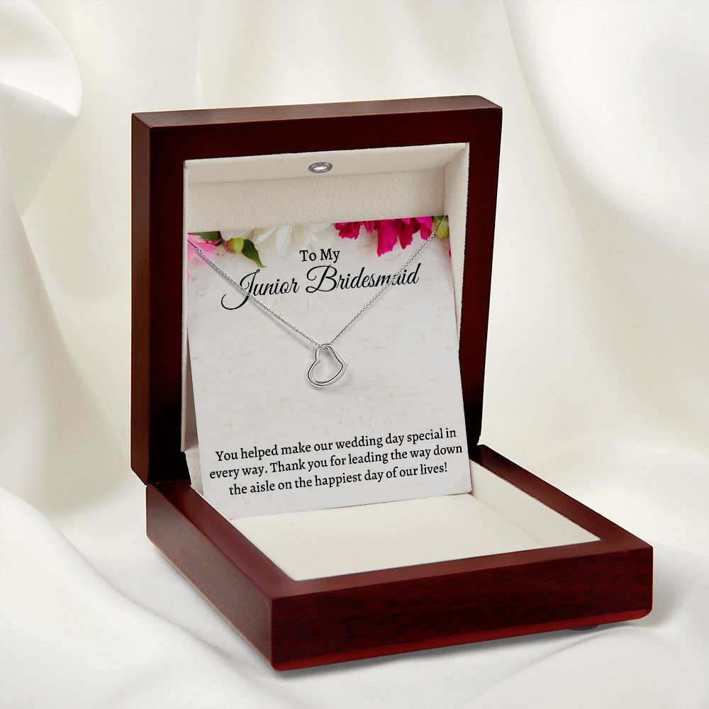 To My Maid Of Honor Delicate Heart Necklace, Wedding Anniversary Gift, Meaningful Gift, Birthday Gift For Her, Appreciation Gift.