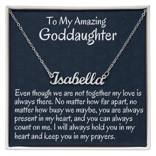 To My Goddaughter Custom Name Necklace, Personalized Necklace Gift For Her, Birthday Gift, Meaningful Gift, Christmas Gift.