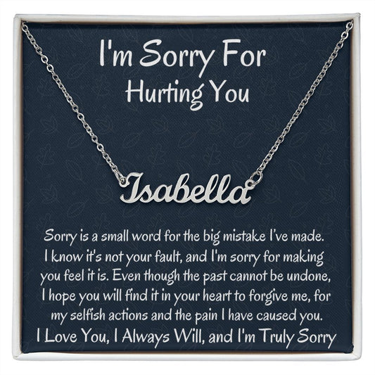 Apology Custom Name Necklace, I'm Sorry For Hurting You Personalized Name Necklace, Apology Gift, Husband To Wife Gift, Women Jewelry, Meaningful Gift