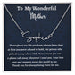 To My Wonderful Mother Signature Style Necklace, Birthday Gift For My Wonderful Mother, Mothers Day Gift, Meaningful Gift, Gift From Daughter.