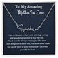 To My Amazing Mother In Love Signature Style Necklace, Birthday Gift For An  Amazing Mother In Love, Mothers Day Gift, Gift From Daughter In Law.
