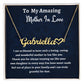 To My Amazing Mother In Love Heart Name Necklace, Birthday Gift or An Amazing Mother In Love,  Wedding Anniversary Gift, Mothers Day Gift, Gift From Bonus Daughter