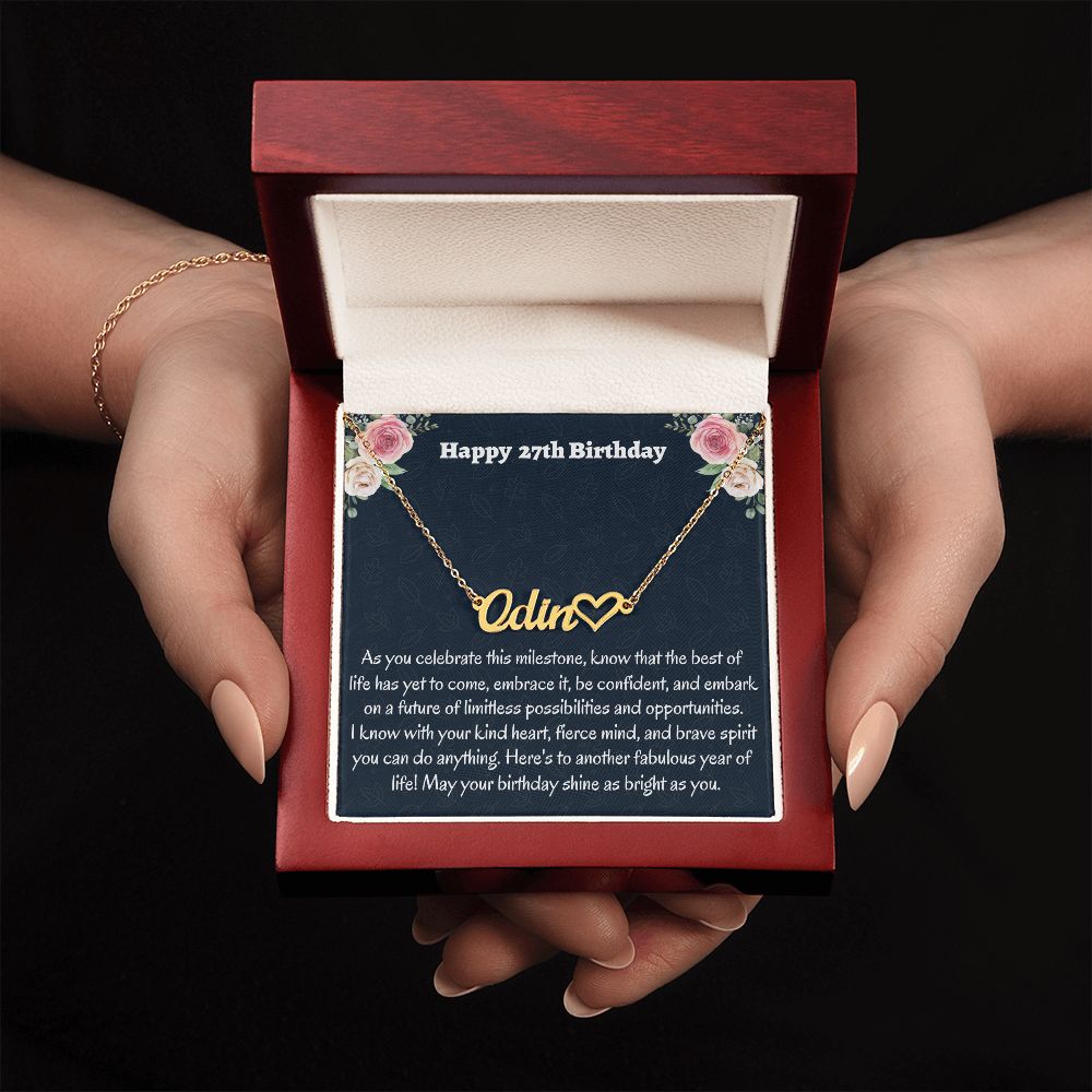 Girls' 13th Birthday Necklace with Custom Name and Message Card - Thou –  JWshinee