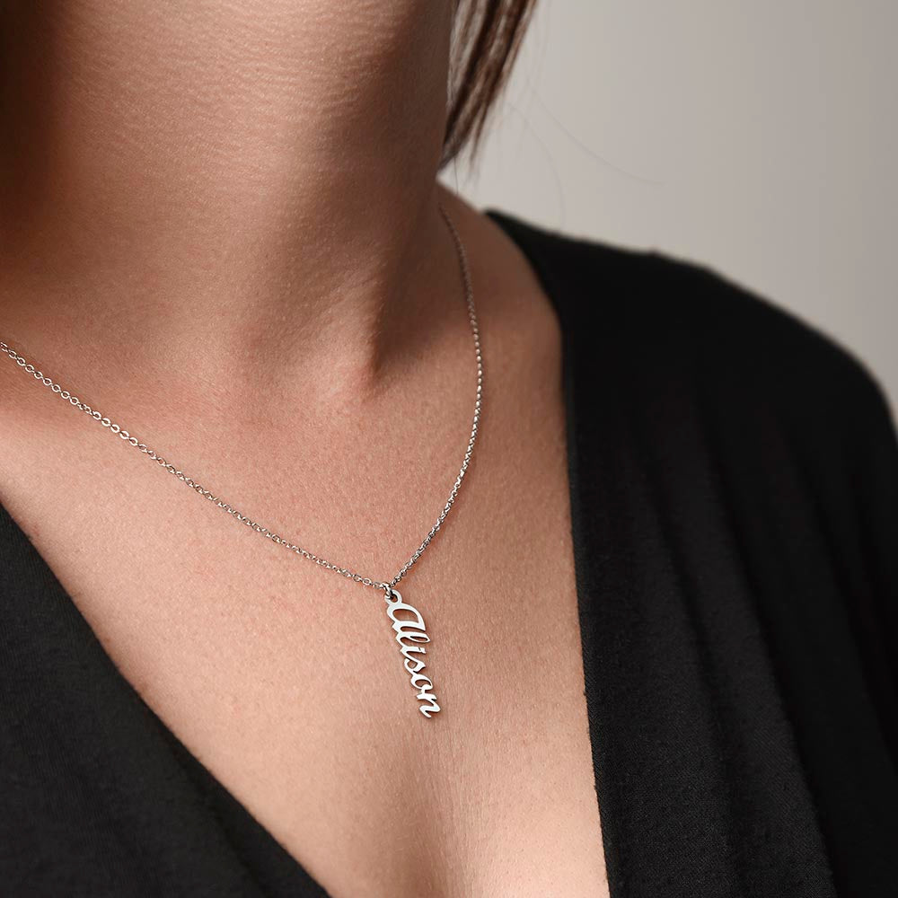 Happy 18'th Birthday Custom Name Necklace, Personalized Vertical Name Necklace, Birthday Gift For Her, Unique Jewelry Gift, Meaningful Gift.