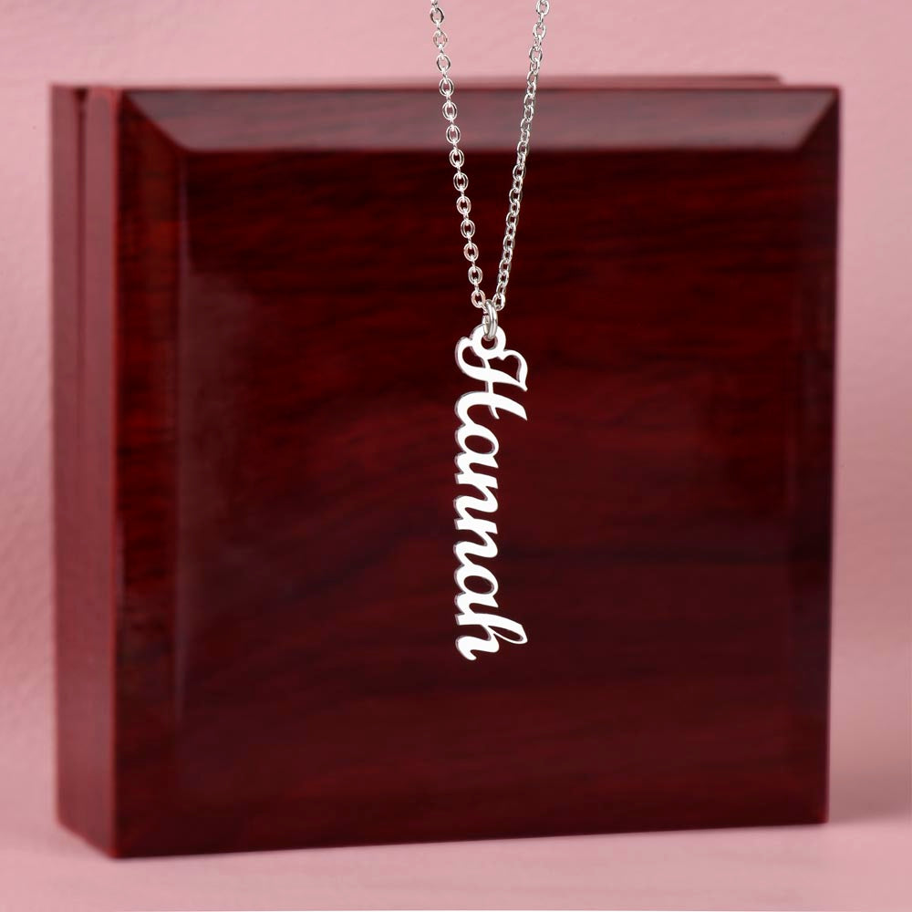 Happy 18'th Birthday Custom Name Necklace, Personalized Vertical Name Necklace, Birthday Gift For Her, Unique Jewelry Gift, Meaningful Gift.