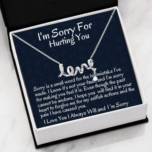 I'm Sorry Gift, Apology Necklace For Wife Girlfriend, Scripted Love, Forgive me Jewelry, Sorry Gift Friend, Sorry Partner, Sorry Sister