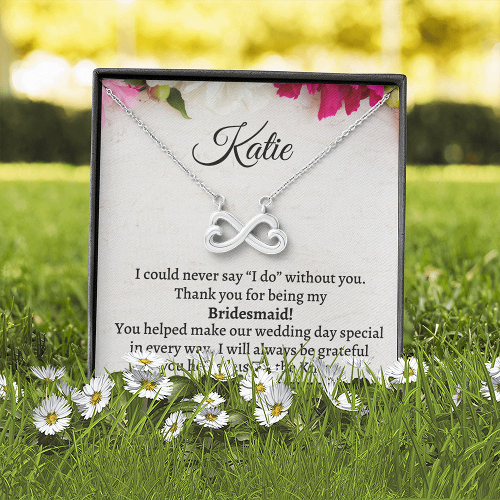 Bridesmaid Thank You Gift From Bride, Personalized Bridesmaid Thank You Gift, Infinity Heart Necklace, Appreciation Gift, Bridesmaid Jewelry Gift