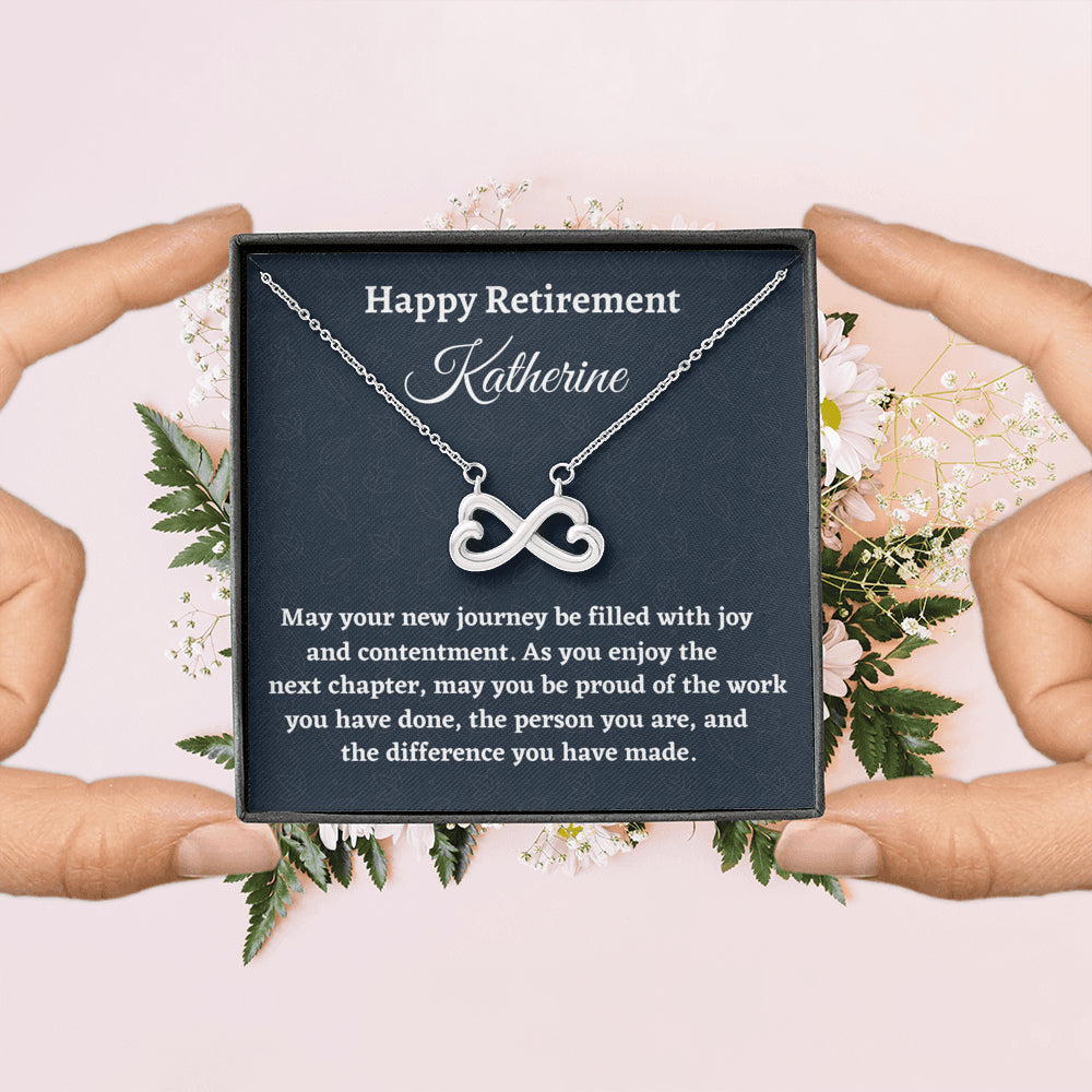 Personalized Retirement Gift for Women, Retirement Necklace Coworker Retirement Gift, Infinity Necklace, Gifts for Retiring Colleague