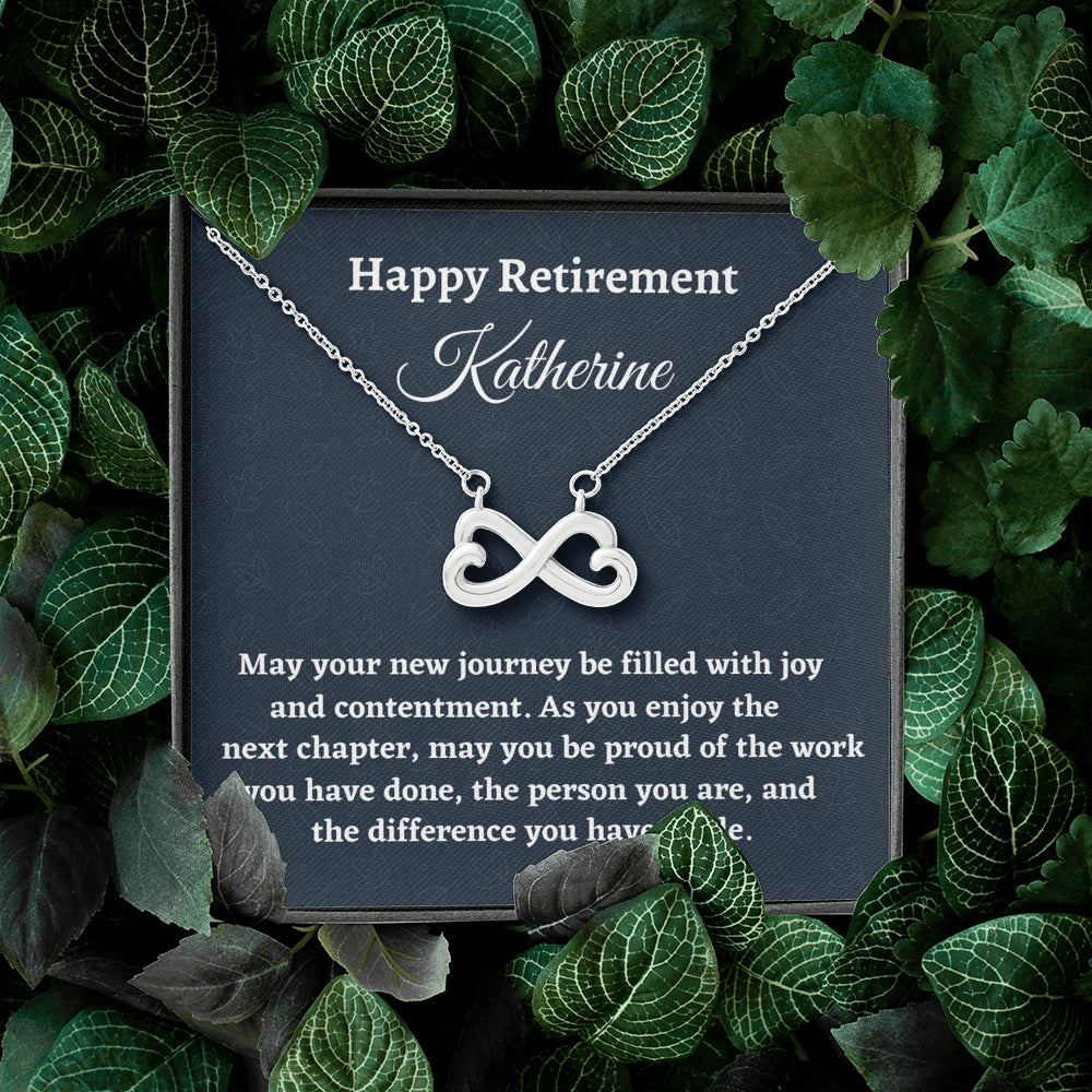 Personalized Retirement Gift for Women, Retirement Necklace Coworker Retirement Gift, Infinity Necklace, Gifts for Retiring Colleague