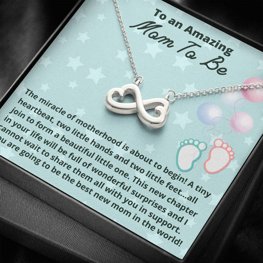 Mom To Be Necklace Gift, Baby Shower Gift Infinity Heart Necklace for Expecting Moms, Mom to Be, New Mom Gift, Pregnancy gift