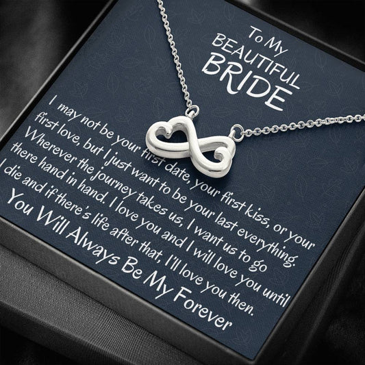 To My Bride Infinity Necklace, Bride Gift, From Groom To Bride, Wedding Day Gift For Bride From Groom, Gift For Wife To Be