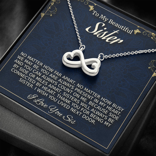 Sister Necklace Gift, Infinity Hearts Necklace, Gift For Soul Sister, Birthday Gift For A Sister, Best Friend Christmas Gift