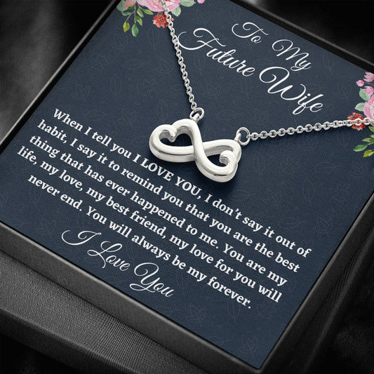 To My Future Wife Necklace Gift, Birthday Gift For Fiancée, Infinity Hearts Necklace For Her Anniversary, Gift For Her, Gift For Engaged Girlfriend