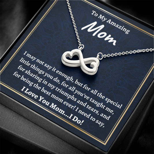 Mother's Day Necklace, Infinity Heart Necklace, Mom Gift Idea, Mom Gift From Daughter Necklace, Mom Gift From Son, Christmas Gift
